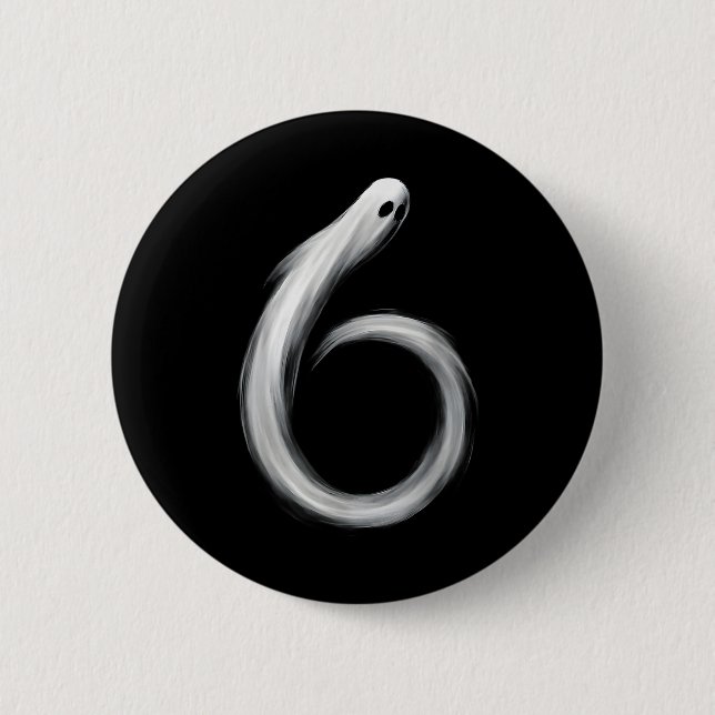 Number 6 Ghost Funny Six Seven 67 Halloween Meme  Knapp (Framsida)