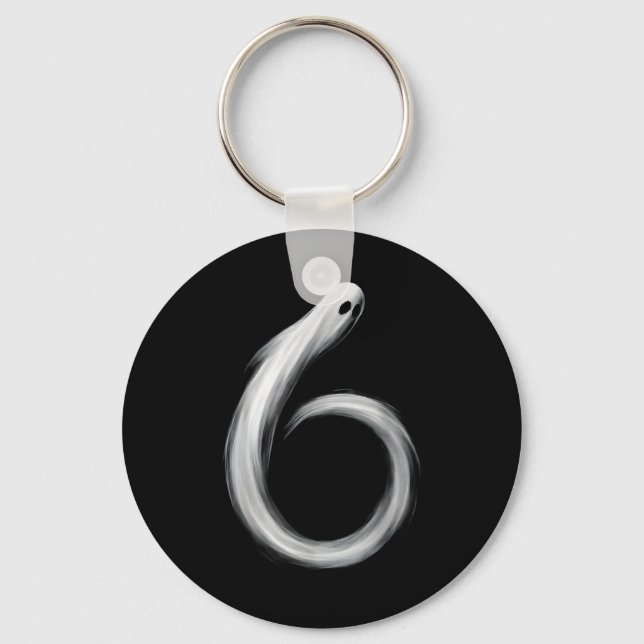 Number 6 Ghost Funny Six Seven 67 Halloween Meme  Nyckelring (Framsida)