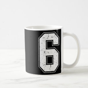 Number 6 Matchande Kostym 67 Meme Kostym Distresse Kaffemugg