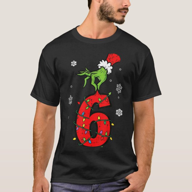 Number 6 Matching 67 Meme 6 7 Christmas Boys Youth T Shirt (Framsida)
