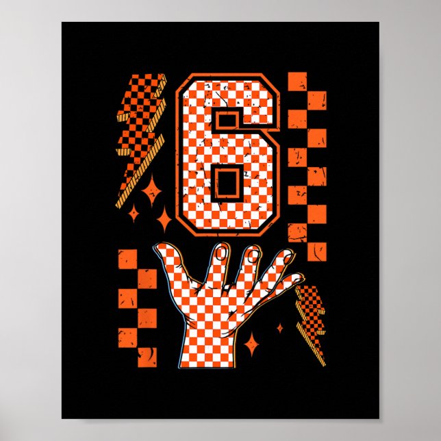 Number 6 Matching 67 Meme Checkered Halloween Cost Poster (Framsidan)