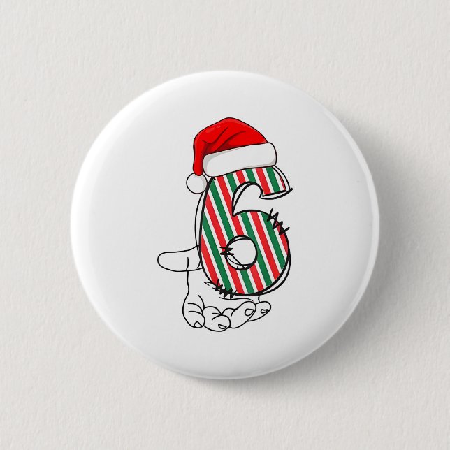 Number 6 Matching 67 Meme Christmas Costume Men Wo Knapp (Framsida)