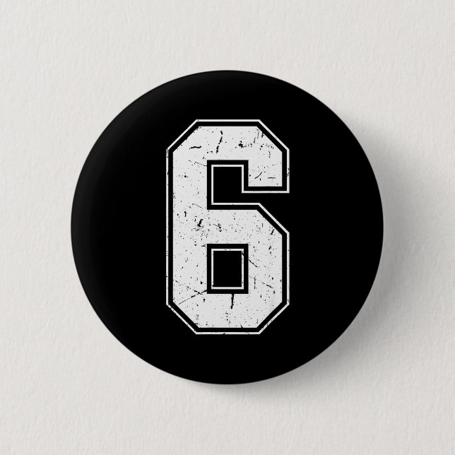 Number 6 Matching Costume 67 Meme Costume Distress Knapp (Framsida)