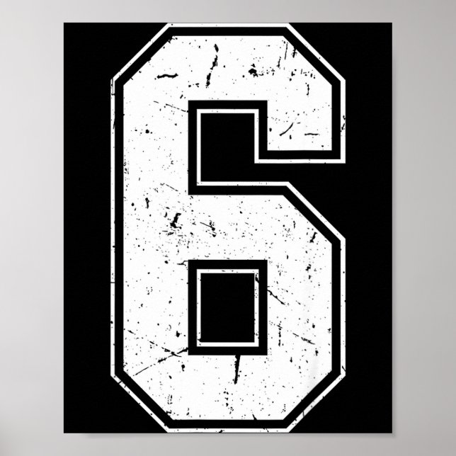 Number 6 Matching Costume 67 Meme Costume Distress Poster (Framsidan)