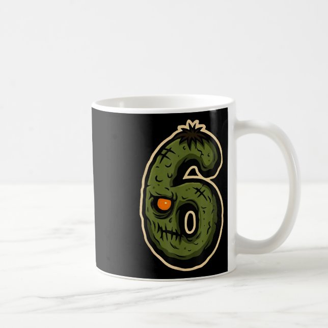 Number 6 Monster 67 Meme Matchande Par Halloween Kaffemugg (Höger)
