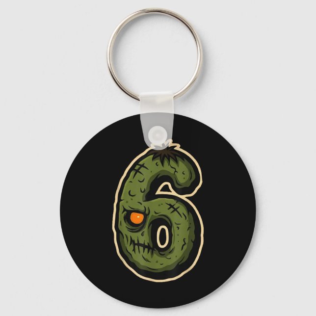 Number 6 Monster 67 Meme Matchande Par Halloween Nyckelring (Framsida)