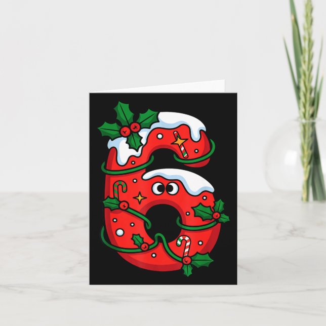 Number 6 Santa Costume Meme Christmas Matching Cou Kort (Framsida)