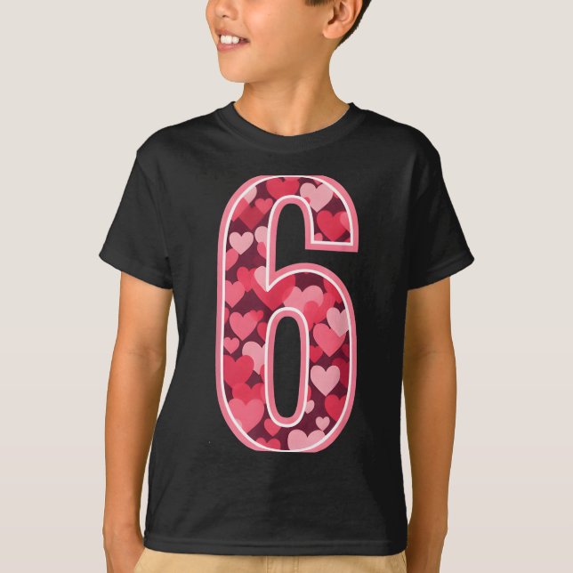 Number 6 Tee Six Seven 6 7 67 Valentines Matching  (Framsida)