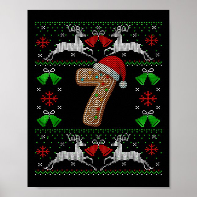 Number 7 67 Meme Funny Ugly Xmas Christmas Sweater Poster (Framsidan)