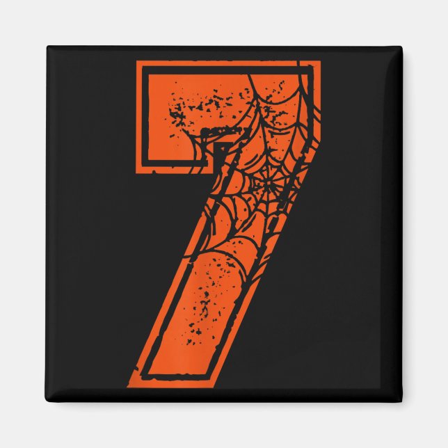 Number 7 67 Meme Halloween Pumpa Kostym Matchande Magnet (Framsidan)