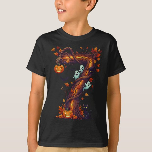 Number 7 67 Meme Halloween Pumpkin Costume Matchin T Shirt (Framsida)