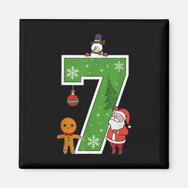 Number 7 67 Meme Par Pajamas Jul Matchande Magnet (Framsidan)