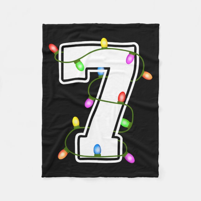 Number 7 7th Birthday Boy Christmas Happy Birthday Fleecefilt (Framsidan)