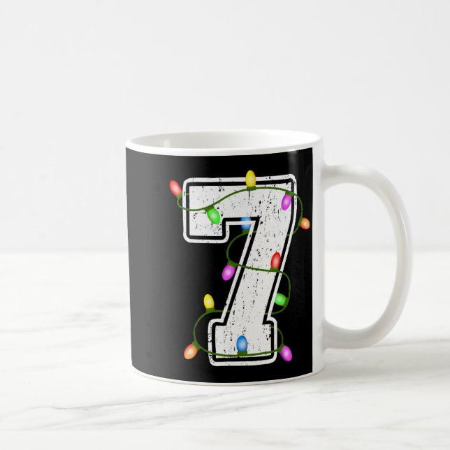 Number 7 7th Birthday Boy Christmas Happy Birthday Kaffemugg (Höger)
