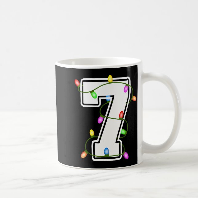 Number 7 7th Birthday Boy Christmas Happy Birthday Kaffemugg (Höger)