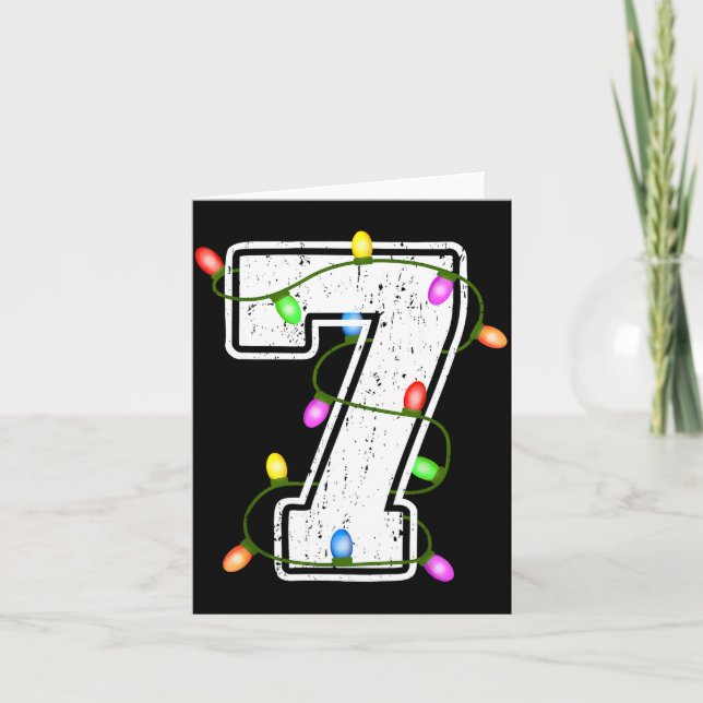 Number 7 7th Birthday Boy Christmas Happy Birthday Kort (Framsida)