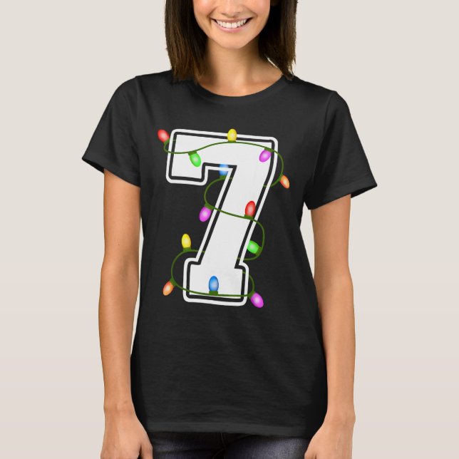 Number 7 7th Birthday Boy Christmas Happy Birthday T Shirt (Framsida)