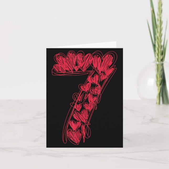 Number 7 - Cute 67 Matching Valentine  Kort (Framsida)