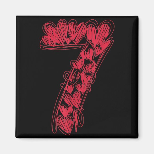 Number 7 - Cute 67 Matching Valentine  Magnet (Framsidan)