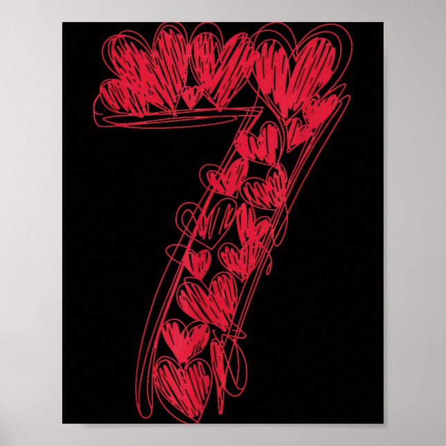 Number 7 - Cute 67 Matching Valentine  Poster (Framsidan)