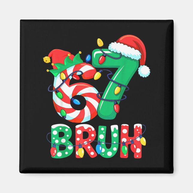 Number 7 Funny Meme Saying 6 7 Six Seven Christmas Magnet (Framsidan)