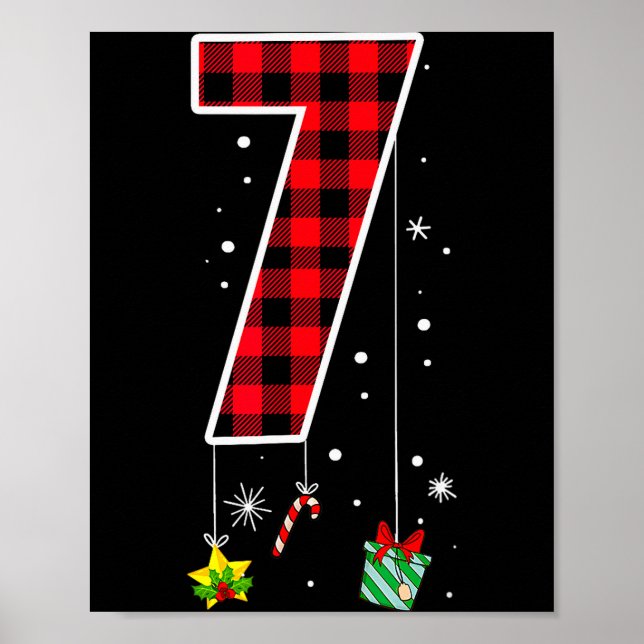 Number 7 Funny Meme Saying 6 7 Six Seven Christmas Poster (Framsidan)