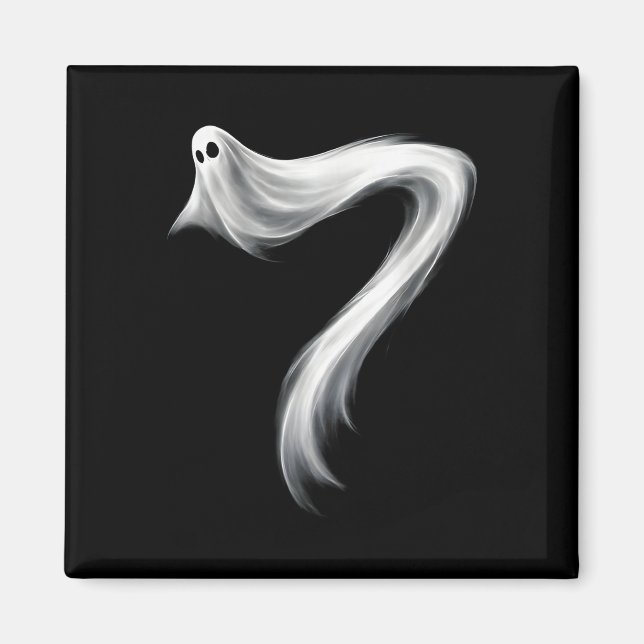 Number 7 Ghost Funny Six Seven 67 Halloween Meme  Magnet (Framsidan)