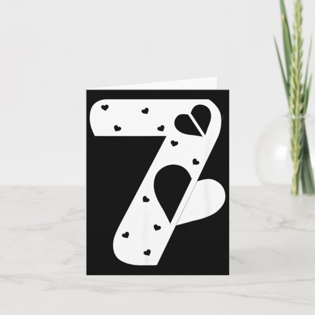 Number 7 Hearts Love 67 Couple Matching Christmas  Kort (Framsida)