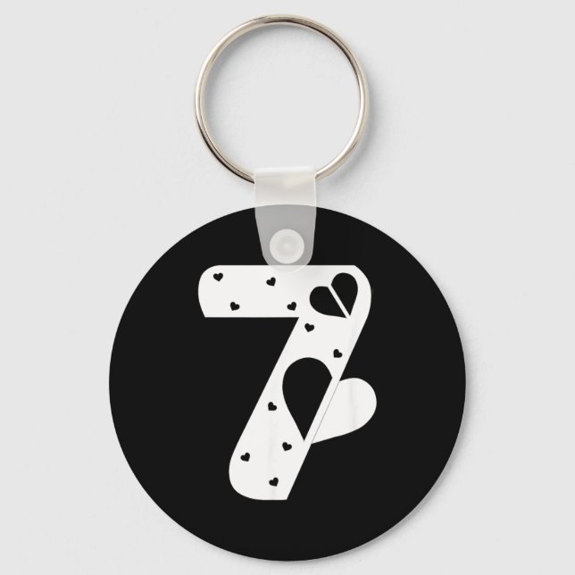 Number 7 Hearts Love 67 Couple Matching Christmas  Nyckelring (Framsida)