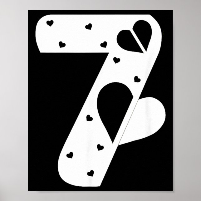 Number 7 Hearts Love 67 Couple Matching Christmas  Poster (Framsidan)