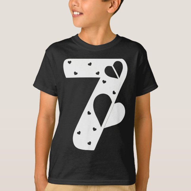 Number 7 Hearts Love 67 Couple Matching Christmas  T Shirt (Framsida)