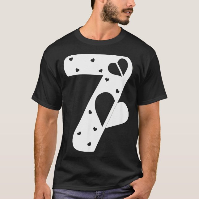 Number 7 Hearts Love 67 Couple Matching Christmas  T Shirt (Framsida)