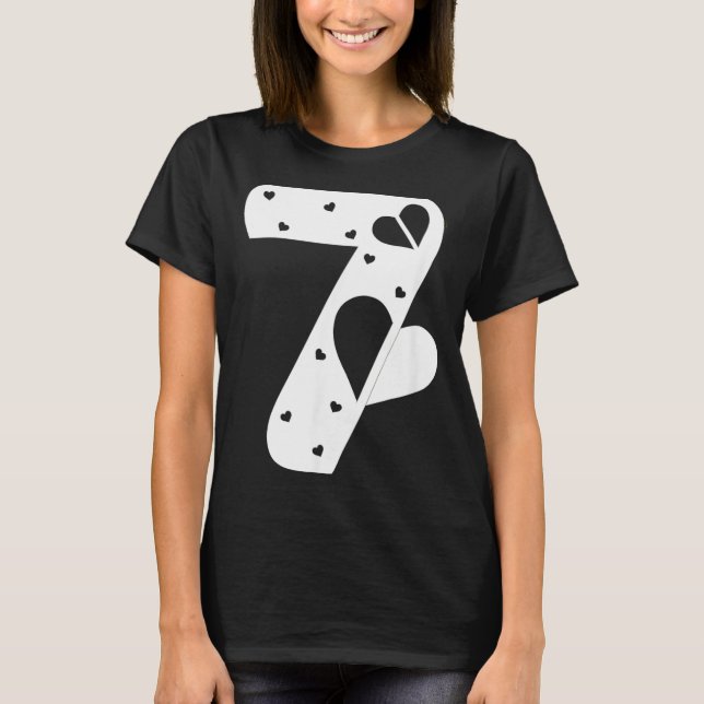 Number 7 Hearts Love 67 Couple Matching Christmas  T Shirt (Framsida)