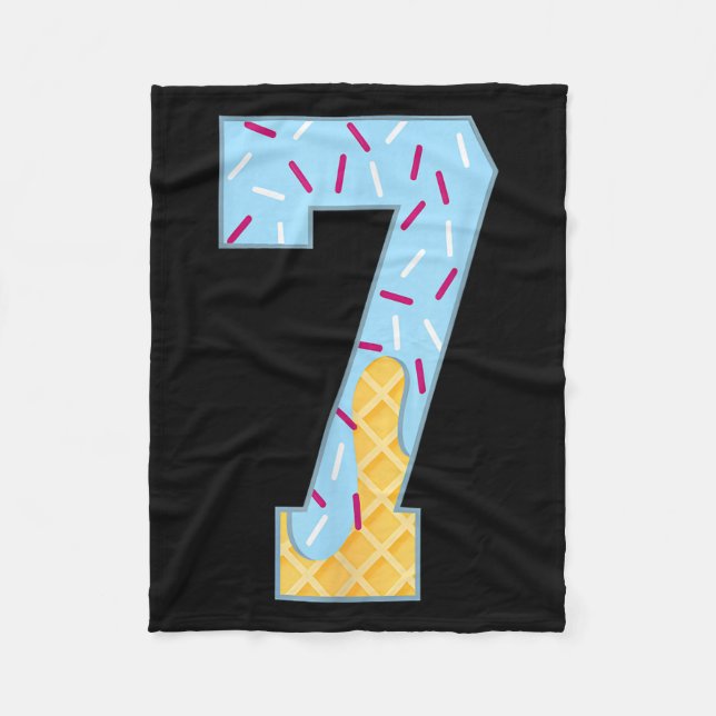 Number 7 Ice Cream Drip 67 Meme Couple Halloween C Fleecefilt (Framsidan)