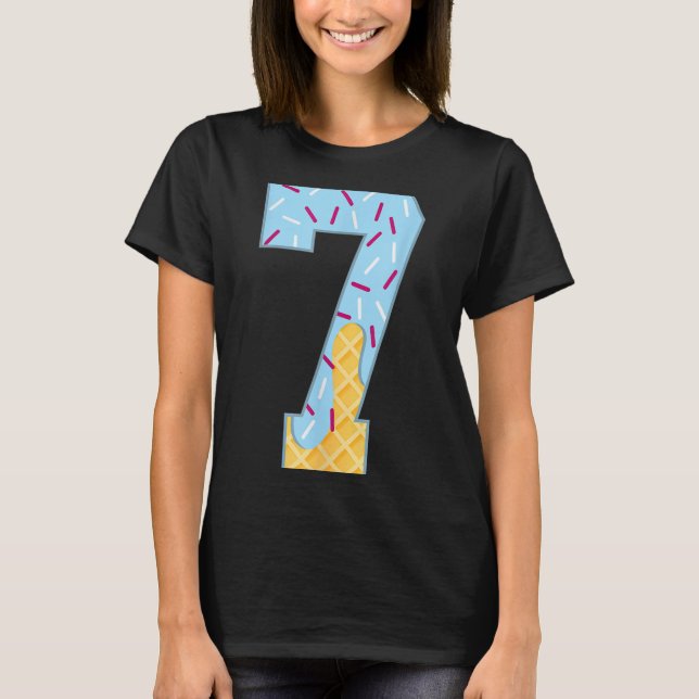 Number 7 Ice Cream Drip 67 Meme Couple Halloween C T Shirt (Framsida)