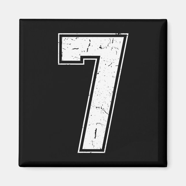 Number 7 Matchande Kostym 67 Meme Kostym Distresse Magnet (Framsidan)
