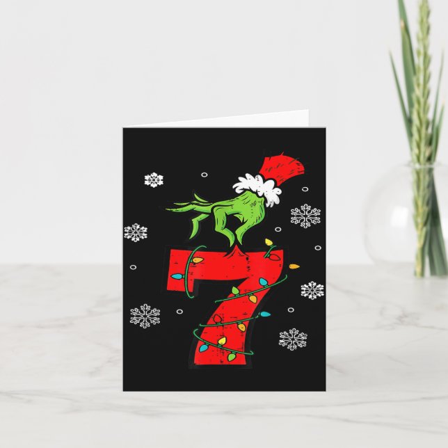 Number 7 Matching 67 Meme 6 7 Christmas Boys Youth Kort (Framsida)