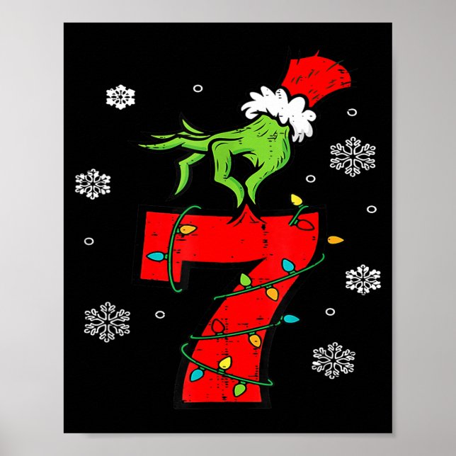 Number 7 Matching 67 Meme 6 7 Christmas Boys Youth Poster (Framsidan)