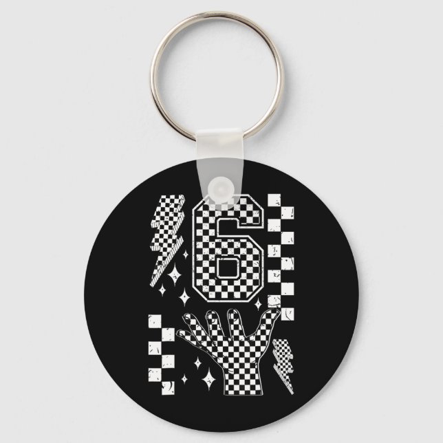 Number 7 Matching 67 Meme Checkered Costume Kids  Nyckelring (Framsida)