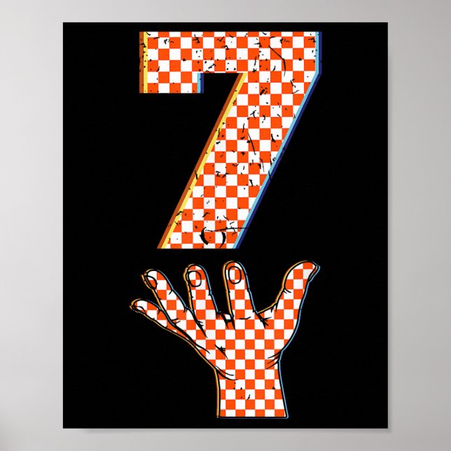 Number 7 Matching 67 Meme Checkered Halloween Cost Poster (Framsidan)