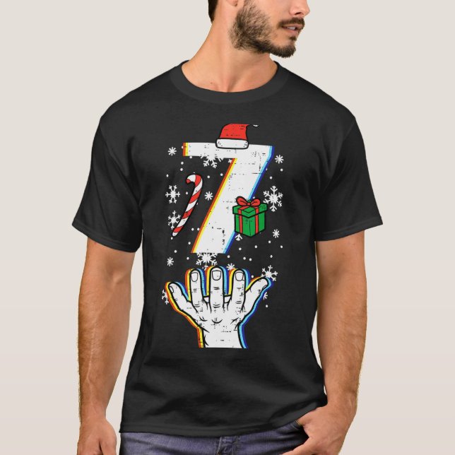 Number 7 Matching 67 Meme Christmas 6 7 Xmas Men W T Shirt (Framsida)