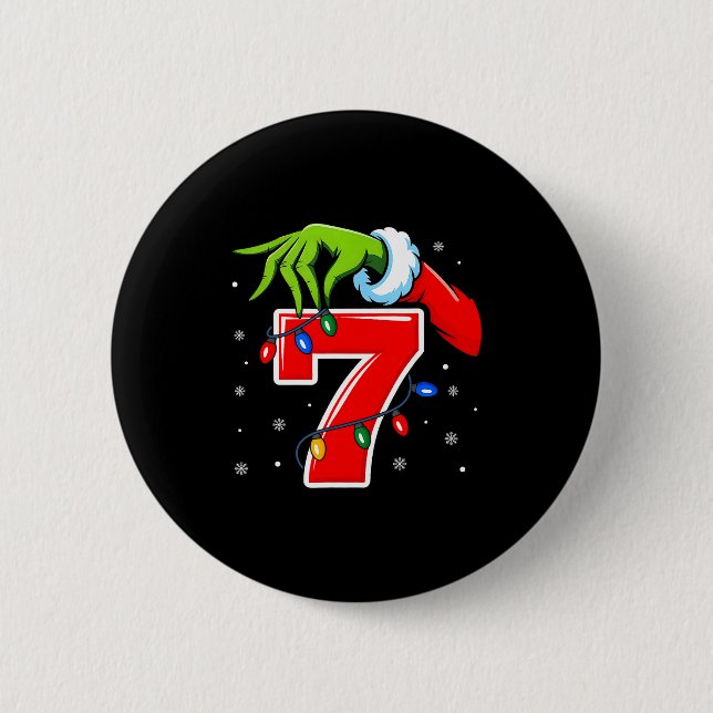 Number 7 Matching 67 Meme Christmas Elf Hand Boys  Knapp (Framsida)