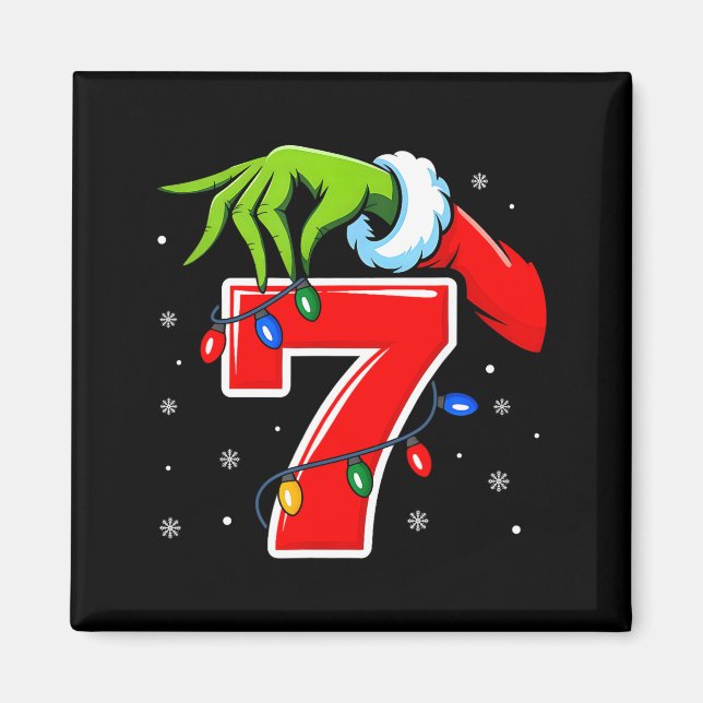 Number 7 Matching 67 Meme Christmas Elf Hand Boys  Magnet (Framsidan)