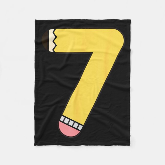 Number 7 Penna Tillbaka till skolan 7-årsdag Fleecefilt (Framsidan)