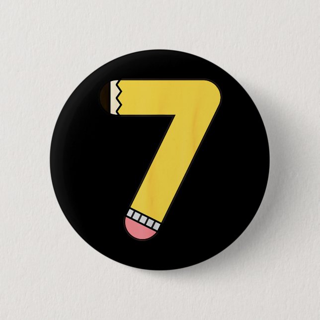 Number 7 Penna Tillbaka till skolan 7-årsdag Knapp (Framsida)