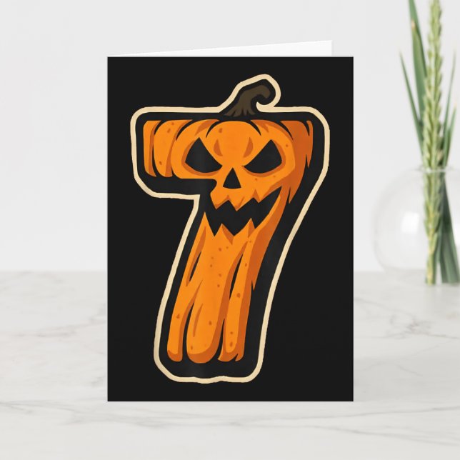 Number 7 Pumpkin 67 Meme Matchande Par Halloween Kort (Framsida)
