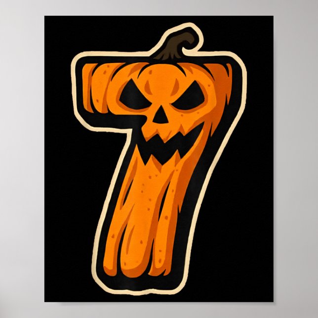 Number 7 Pumpkin 67 Meme Matching Couple Halloween Poster (Framsidan)