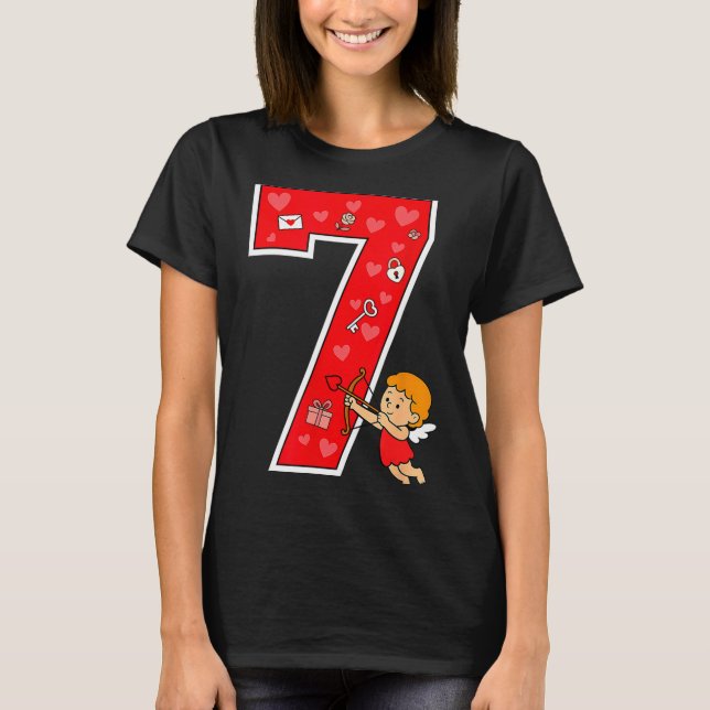 Number 7 Six Seven 6 7 Meme Couple Valentine Match T Shirt (Framsida)