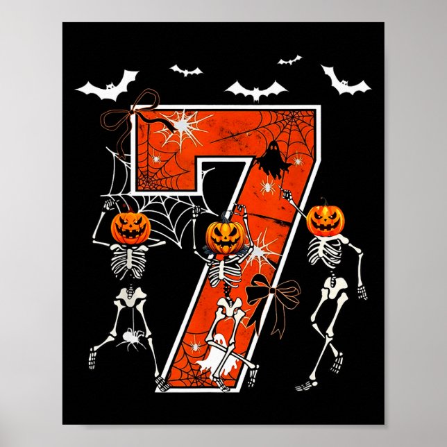 Number 7 Six Seven Meme 6 7 Halloween Dancing Skel Poster (Framsidan)