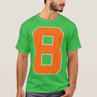 Number 8 Sports Orange retro T Shirt